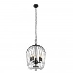 Shower - Black 5 Light Pendant with Crystal