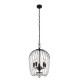 Searchlight-30216-5BK - Shower - Black 5 Light Pendant with Crystal