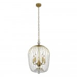 Shower - Gold 5 Light Pendant with Crystal