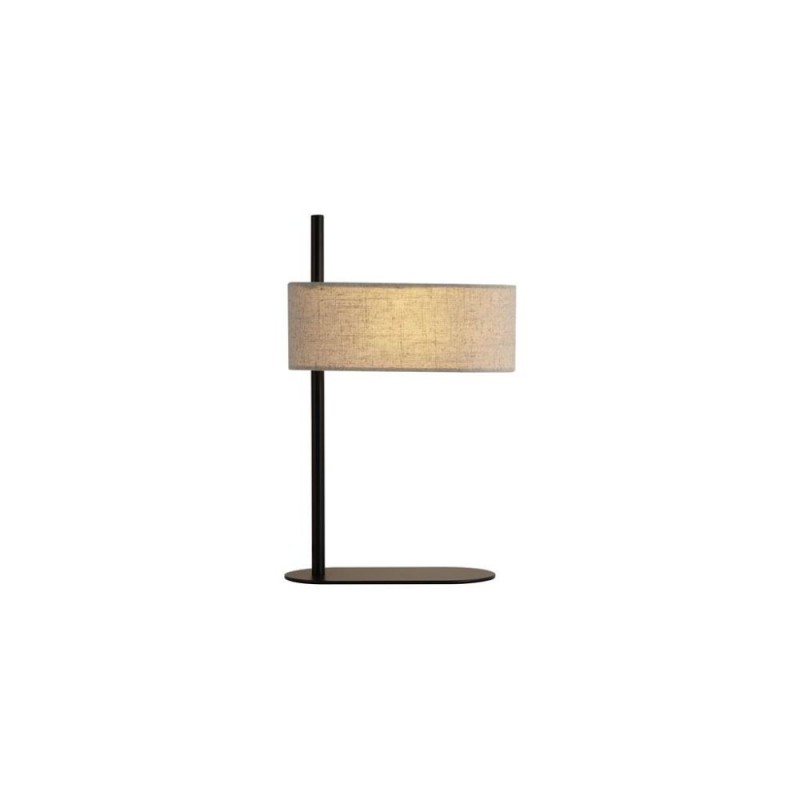 Searchlight-30501BK - Hessian - Black Table Lamp with Oatmeal Linen Shade