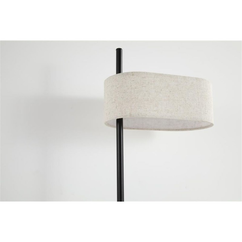 Searchlight-30501BK - Hessian - Black Table Lamp with Oatmeal Linen Shade