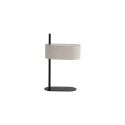 Hessian - Black Table Lamp with Oatmeal Linen Shade