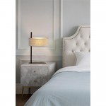 Hessian - Black Table Lamp with Oatmeal Linen Shade