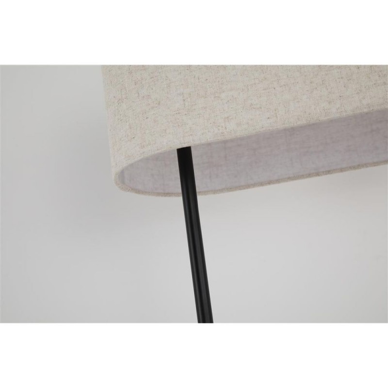 Searchlight-30502BK - Hessian - Black Floor Lamp with Oatmeal Linen Shade