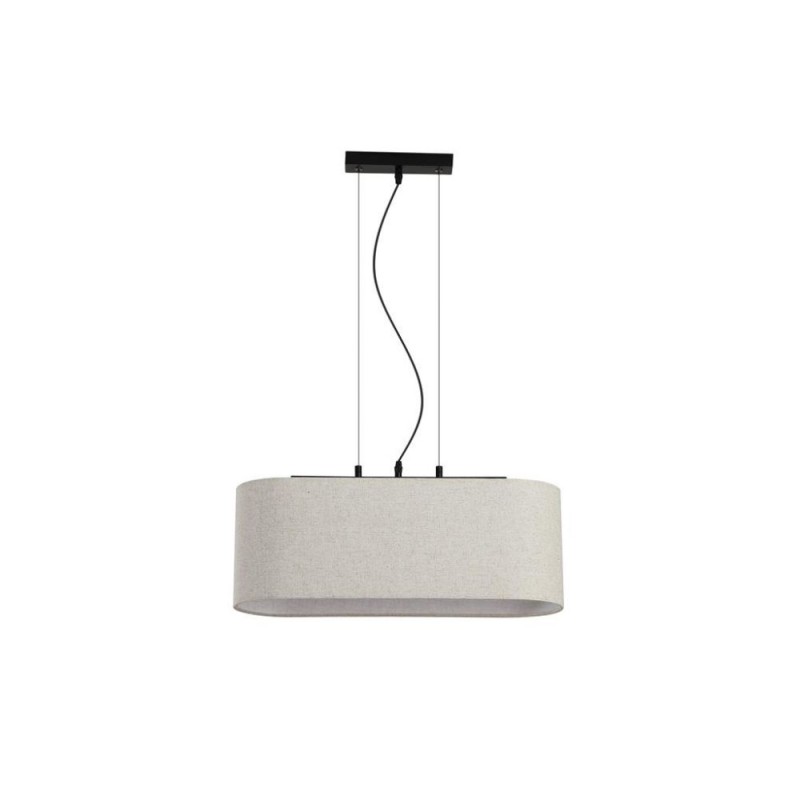 Searchlight-30503-3BK - Hessian - Black 3 Light over Island Fitting with Oatmeal Linen Shade