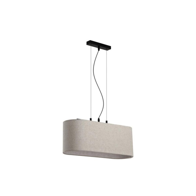 Searchlight-30503-3BK - Hessian - Black 3 Light over Island Fitting with Oatmeal Linen Shade
