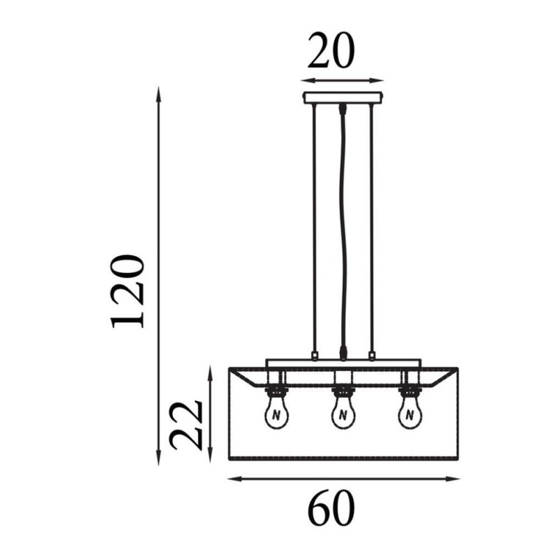 Searchlight-30503-3BK - Hessian - Black 3 Light over Island Fitting with Oatmeal Linen Shade