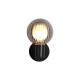 - Luminsphere - Matt Black Wall Lamp with Ribbed Smoked Glass IP44 Searchlight-30506BK - Luminsphere - Matt Black Wall Lamp with Ribbed Smoked Glass IP44