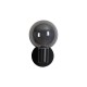 - Luminsphere - Matt Black Wall Lamp with Ribbed Smoked Glass IP44 Searchlight-30506BK - Luminsphere - Matt Black Wall Lamp with Ribbed Smoked Glass IP44