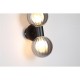 Searchlight-30507BK - Luminsphere - Matt Black Wall Lamp with Ribbed Smoked Glass IP44