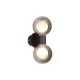 Searchlight-30507BK - Luminsphere - Matt Black Wall Lamp with Ribbed Smoked Glass IP44