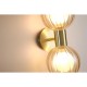 Searchlight-30507GO - Luminsphere - Brass Wall Lamp with Ribbed Amber Glass IP44