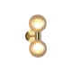Searchlight-30507GO - Luminsphere - Brass Wall Lamp with Ribbed Amber Glass IP44