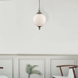 Vulcan - Opal Glass & Antique Brass Pendant