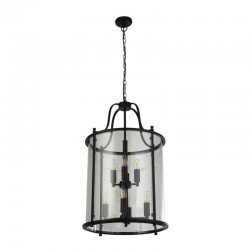 Lantern Grande - Black & Clear Glass 8 Light Lantern