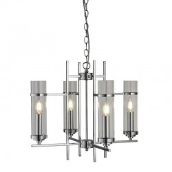 Milo - Chrome 4 Light Centre Fitting with Clear Glasses Milo - Chrome 4 Light Centre Fitting with Clear Glasses