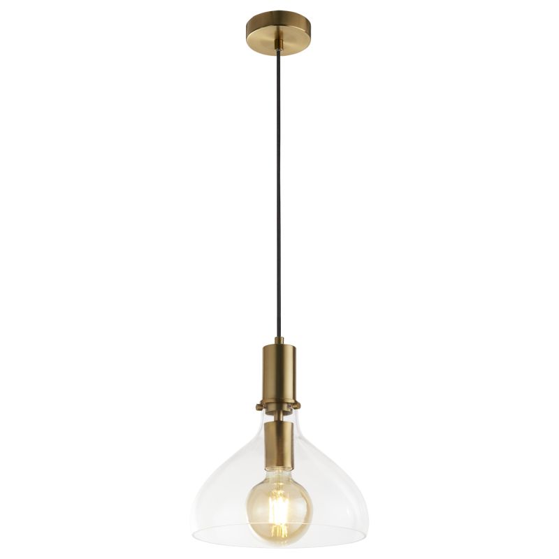 Searchlight-31031-1PB - Margarita - Brass Pendant with Clear Glass