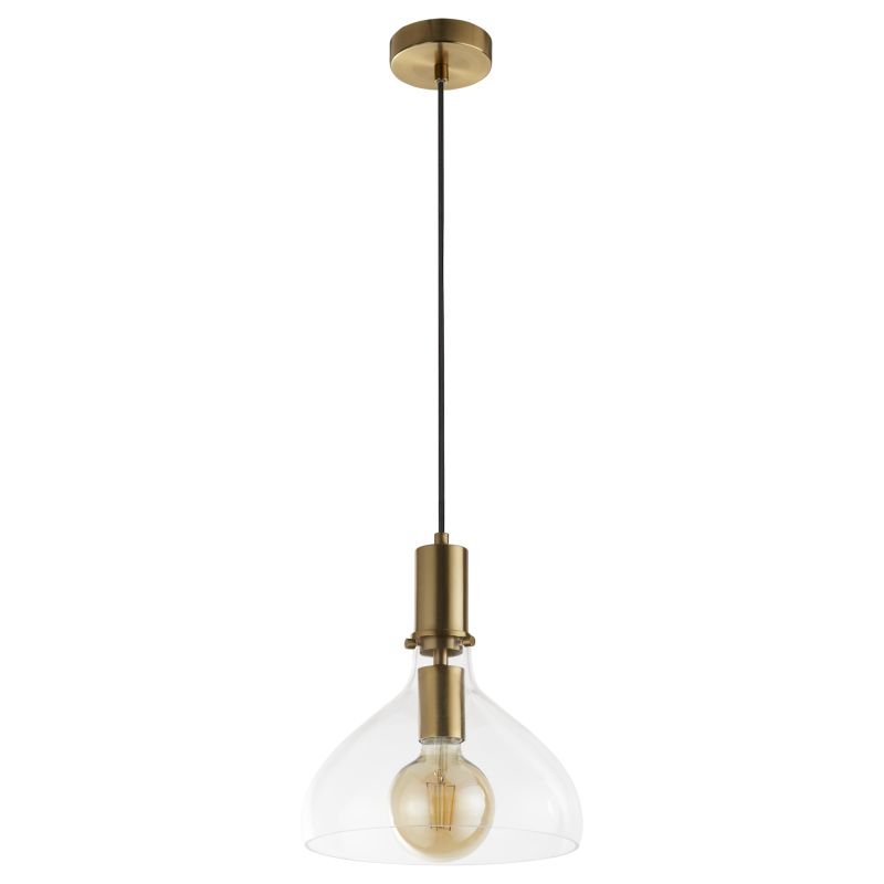 Searchlight-31031-1PB - Margarita - Brass Pendant with Clear Glass