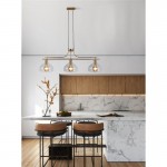 Margarita - Brass 3 Light over Island Fitting with Clear Glass Margarita - Brass 3 Light over Island Fitting with Clear Glass
