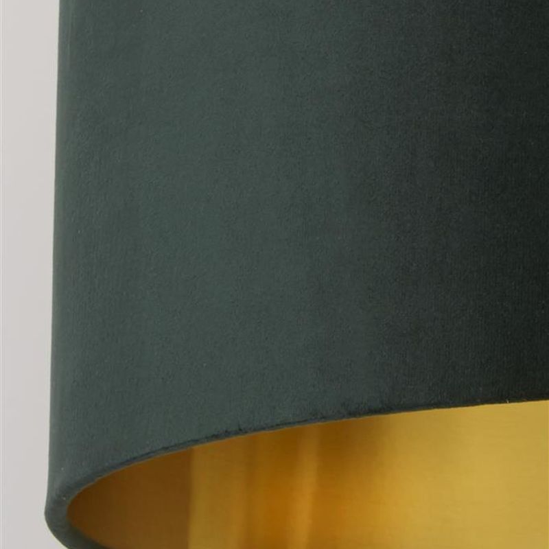 Searchlight-31040GR - Drum - Shade Only - Green Velvet Shade with Gold Inner Ø 40 cm
