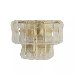 Bowlight - Painted Gold 2 Light Wall Lamp with Clear Glass