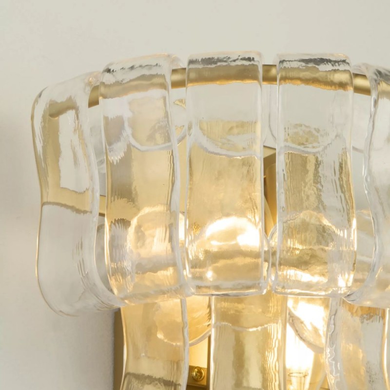 Searchlight-31315-2GO - Bowlight - Painted Gold 2 Light Wall Lamp with Clear Glass