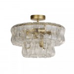 Bowlight - Painted Gold 3 Light Semi Flush with Clear Glass