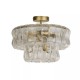 Searchlight-31315-3GO - Bowlight - Painted Gold 3 Light Semi Flush with Clear Glass