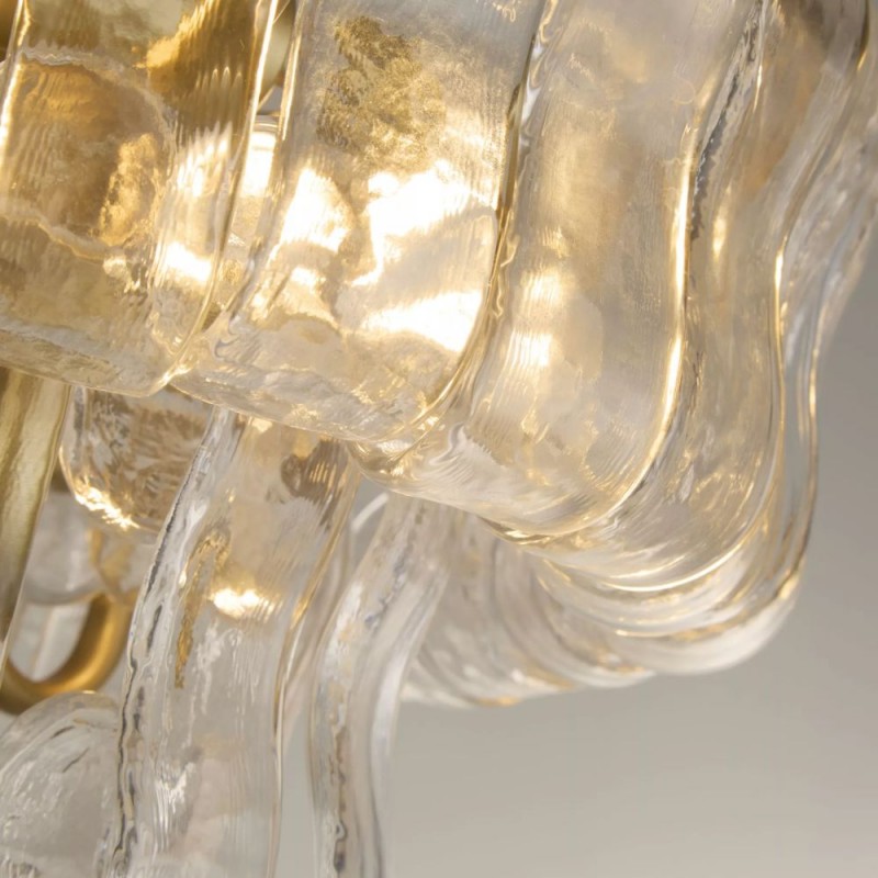 Searchlight-31315-3GO - Bowlight - Painted Gold 3 Light Semi Flush with Clear Glass