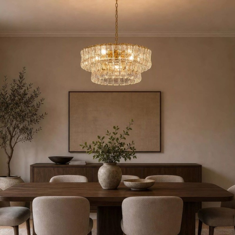 Searchlight-31315-5GO - Bowlight - Painted Gold 5 Light Centre Fitting with Clear Glass