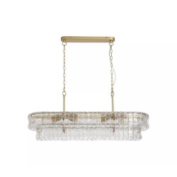 Bowlight - Painted Gold 8 Light over Island Fitting with Clear Glass