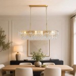 Bowlight - Painted Gold 8 Light over Island Fitting with Clear Glass