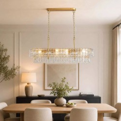 Bowlight - Painted Gold 8 Light over Island Fitting with Clear Glass