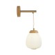 Searchlight-31412-1NA - Ella - Wooden & Brass Wall Lamp with White Ribbed Glass