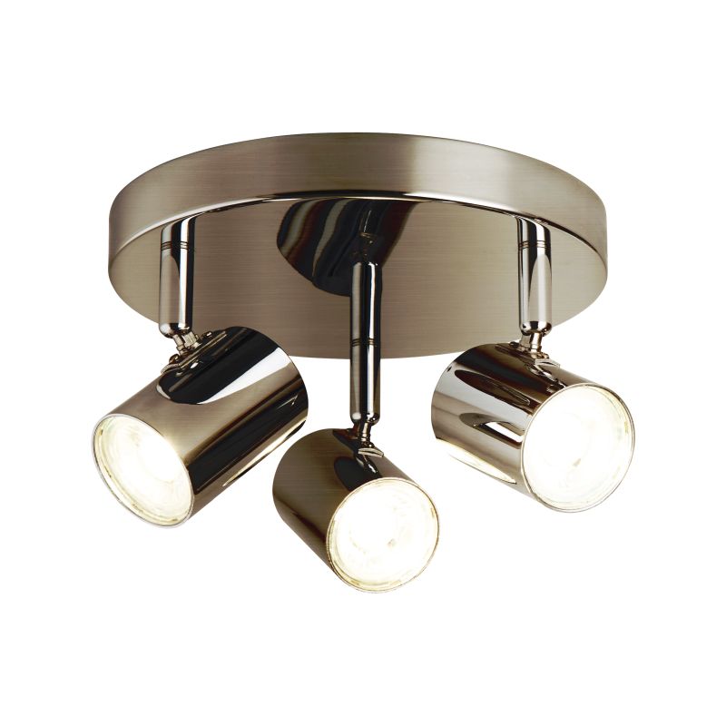 Searchlight-3173AB - Rollo - LED Antique Brass Round 3 Light Spotlights