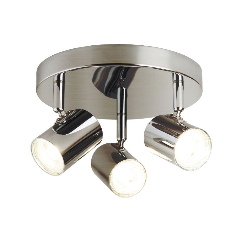 Searchlight-3173SS - Rollo - LED Satin Silver Round 3 Light Spotlights