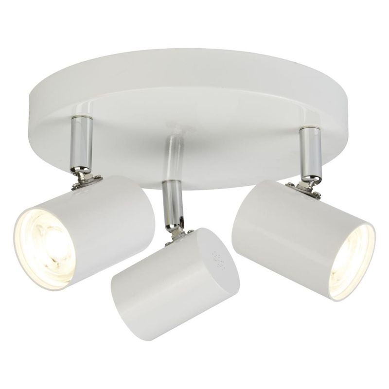 Searchlight-3173WH - Rollo - LED White & Chrome Round 3 Light Spotlights