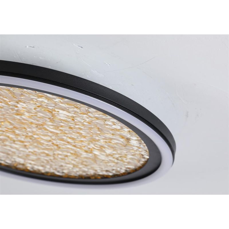 Searchlight-31908-300GO - Luna - Black LED Flush with Gold Acrylic Diffuser Ø 30 cm