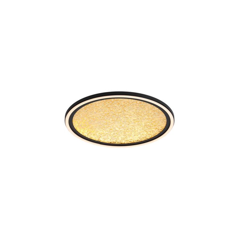 Searchlight-31908-400GO - Luna - Black LED Flush with Gold Acrylic Diffuser Ø 40 cm