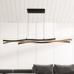 Bloom - Black LED over Island Fitting with Wood Effect Bloom - Black LED over Island Fitting with Wood Effect