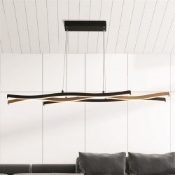 Bloom - Black LED over Island Fitting with Wood Effect Bloom - Black LED over Island Fitting with Wood Effect