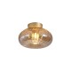 Searchlight-32156-28GO - Celestial - Gold Flush with Amber Glass