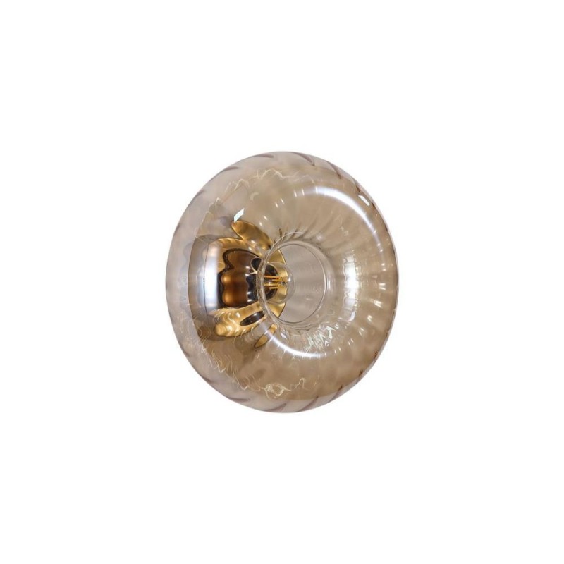Searchlight-32156-28GO - Celestial - Gold Flush with Amber Glass