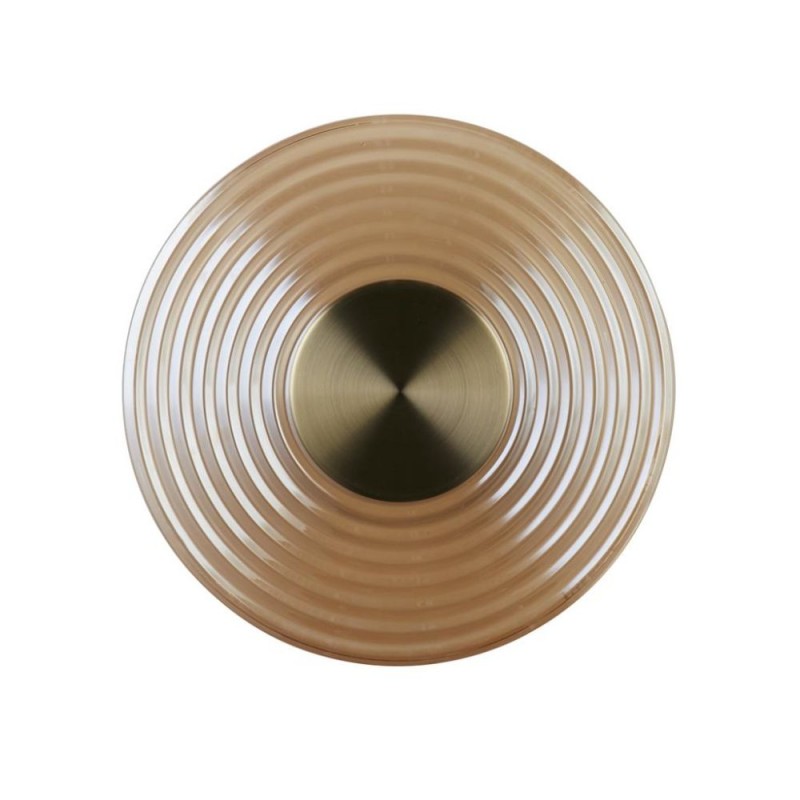 Searchlight-32210AM - Cleo - Antique Brass LED Wall Lamp with Amber Glass