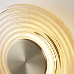 Cleo - Antique Brass LED Wall Lamp with Amber Glass