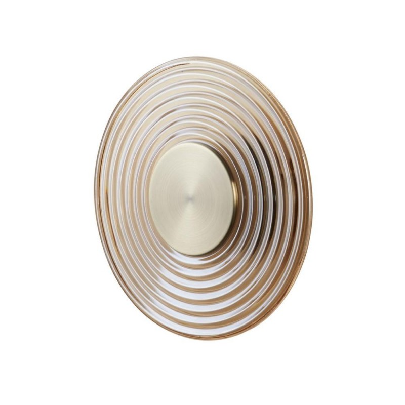 Searchlight-32210AM - Cleo - Antique Brass LED Wall Lamp with Amber Glass