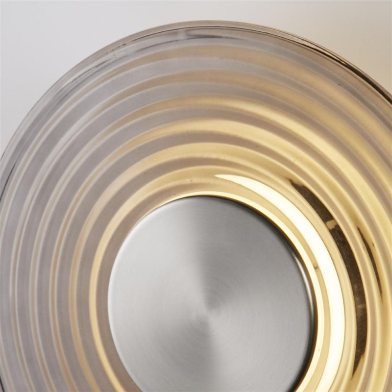 Searchlight-32210GY - Cleo - Satin Nickel LED Wall Lamp with Grey Glass