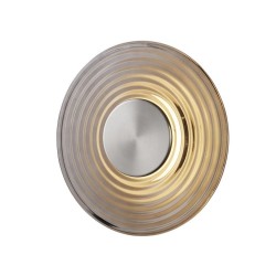 Cleo - Satin Nickel LED Wall Lamp with Grey Glass