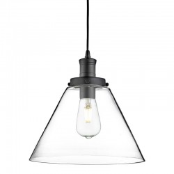 Pyramid - Clear Glass with Matt Black Single Pendant Pyramid - Clear Glass with Matt Black Single Pendant