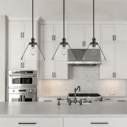 Pyramid - Clear Glass with Matt Black Single Pendant Pyramid - Clear Glass with Matt Black Single Pendant